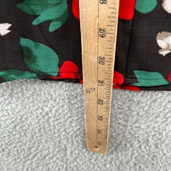 Urban Outfitters Michelle Plunging Floral Long Sleeve Mini Dress Red Flowers - Picture 9 of 12